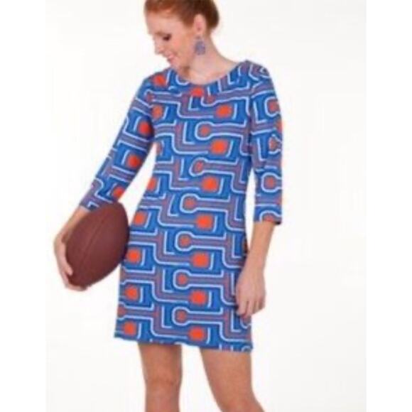 Tracy Negoshian Women M Shift Dress Artsy Retro Resort Cocktail Preppy - Picture 1 of 9